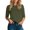 Army Green, variant on Slim 3/4 Sleeve T Shirts for Women Lightweight Casual Tee Crew Neck Top Summer Army Green L