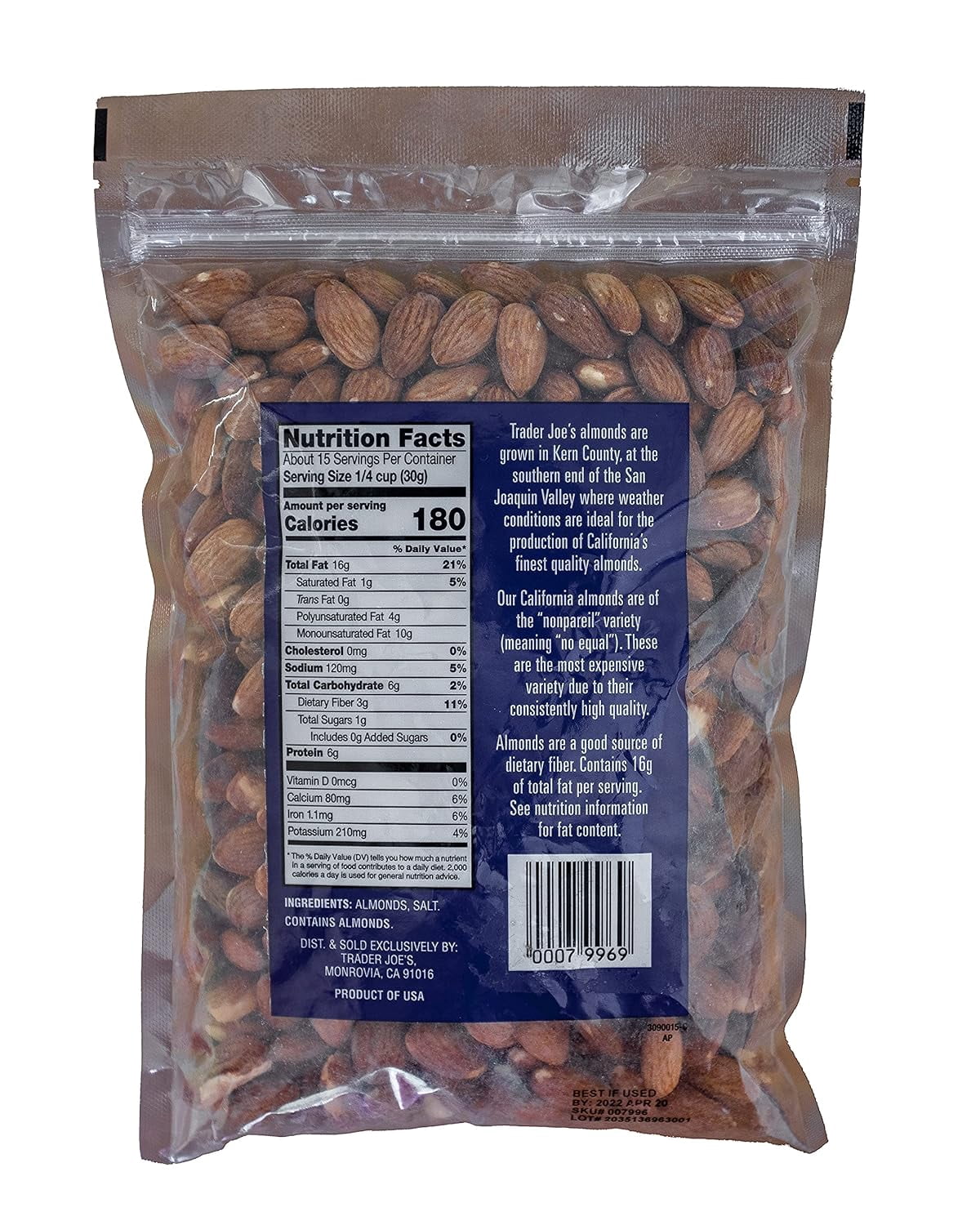 Dry Roasted & Salted Almonds, Packaging May Differ