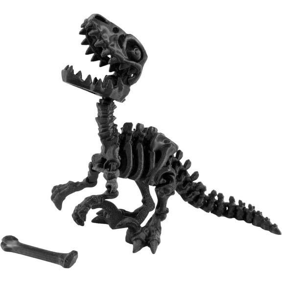 PowerTRC 3D Printed Skeleton Velociraptor – Prehistoric Collectible Articulating Dinosaur 3D Figurine Desk Decoration for Teens and Adults, Made in USA
