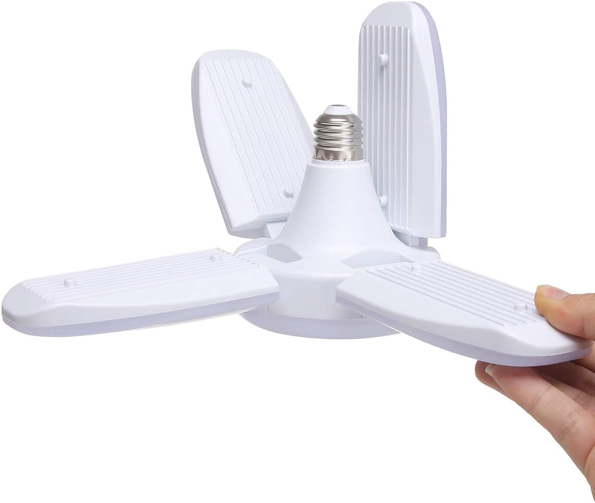 Led Garage Lights, 60W Trilights Ceiling Ensures Safe Reliable Illumination, 6000K Daylight With 90 Degree Adjustable Panels For Garage, Warehouse, Workshop, Gym Lighting
