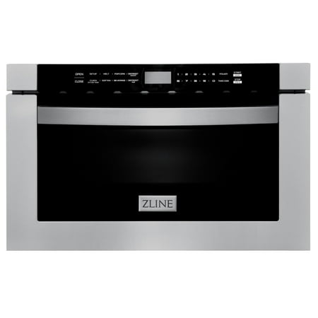 ZLINE - 24" 1.2 cu. ft. Built-in Microwave Drawer in Black Stainless Steel - Black