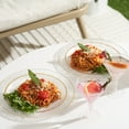 thumbnail image 4 of Matana 20-Pack 10.25 Inch Clear Plastic Party Plates with Hammered Gold Rim - Premium Heavy Duty Dinner Plates for Events, 4 of 5
