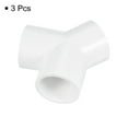 thumbnail image 3 of Uxcell 40mm 3 Way Y Shape Joint Connectors Adapters for Garden Home PVC Water Pipe Fittings 3 Pack, 3 of 4