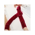 thumbnail image 6 of INSPIRE CHIC Women's Long Velvet Gloves 1920s Full Fingers Opera Glove for Evening Party Wine Red L, 6 of 6