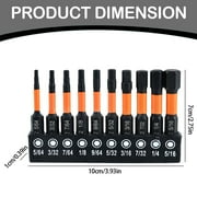 Clearance! Huayishang Hex Bit Set Impact Hex Head Allen Drill Bit Set S2 Allen Key Bits Hex Drill Bits Set Anti Black with Storage Box (10Pcs), Hexagon Bit Black