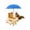 Blue, variant on XC  Squirrel Feeder Picnic Table With Umbrella, Wooden Squirrel Feeders For Outside, Chipmunk Feeder With Corn Cob Holder, Solid Structure, Wood