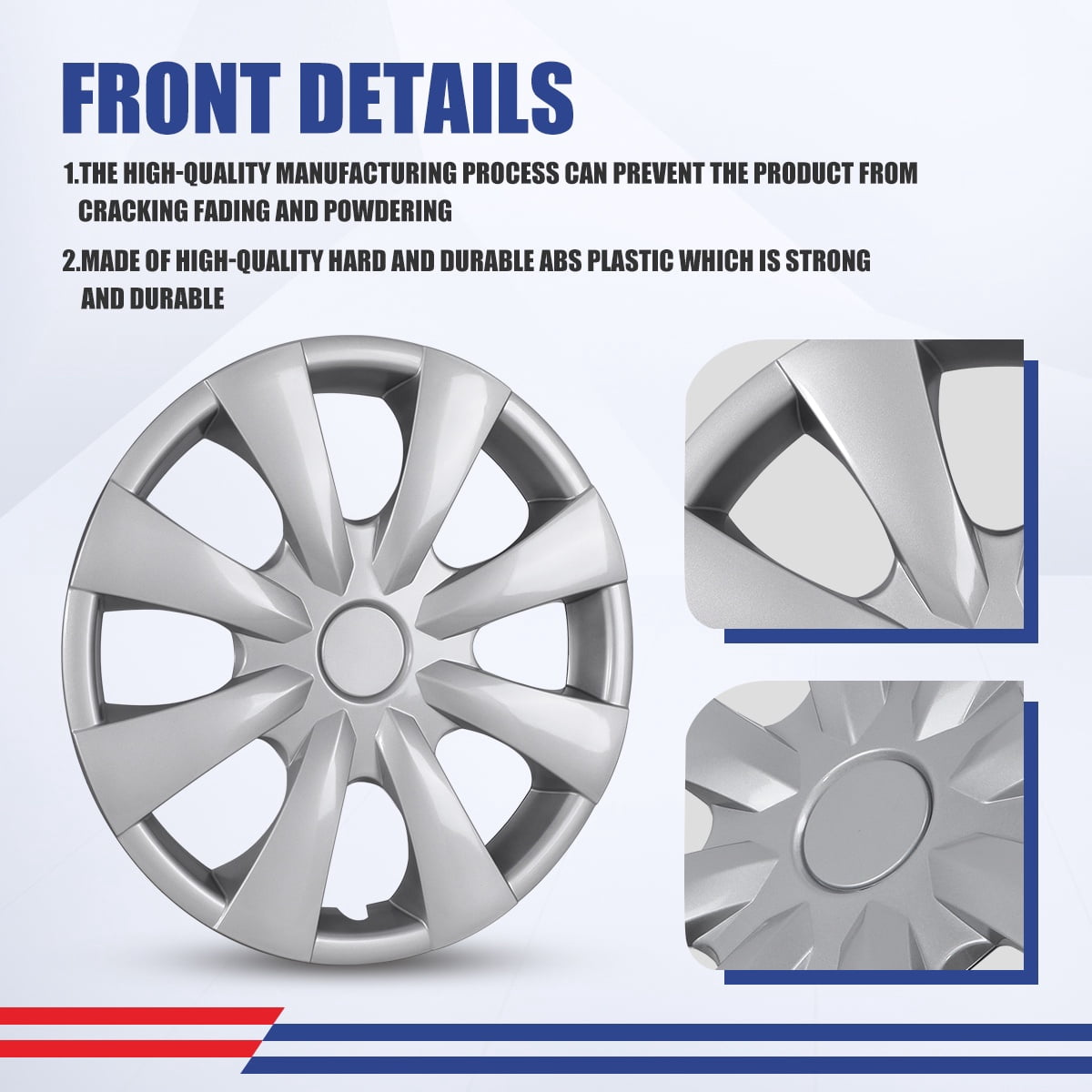 15" Set Of 4 Hubcaps Wheel Rims Cover for 2009-2019 TOYOTA COROLLA Compatible With Steel Wheels Snap On Installation(15-Inch,LACQUER)