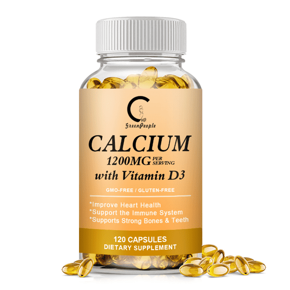 Calcium with Vitamin D3, 1200 MG Calcium Supplement 120Ct by GPGP