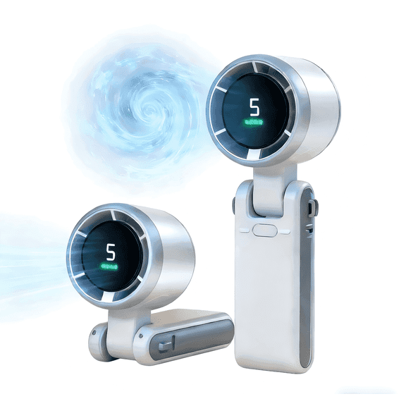 Kiyuyc Portable Handheld Fan, 10m/s Strong Wind, 5 Speeds, 4000mAh Rechargeable, USB-C Mini Fan for Travel & Office