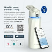WaterH BOOST Smart Water Bottle Reminder to Drink Water Tracker-Double Wall Vacuum Insulated Stainless Steel, Wide Mouth 32 oz, for Gift-White