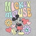 thumbnail image 2 of Men's Mickey & Friends Groovy Hearts and Smilies Logo Pull Over Hoodie Athletic Heather Small, 2 of 4