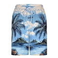 thumbnail image 6 of WAENQINLA Hawaiian Shorts for Men Tropical Palm Tree Print Quick Dry Swim Trunks Casual Loose Elastic Waisted Swimming Bathing Suit with Liner and Pockets Light Blue Shorts,Size S-2XL, 6 of 7