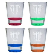 NCAA University of Tampa Spartans Collectors 2oz Laser-Engraved Spirit Shot Glass Red Orange Blue and Green 4-Pack