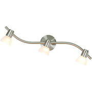 XiNBEi Lighting Track Light, 3 Light Kitchen Track Lighting, Modern S-Shaped Ceiling Track Light Bar Brushed Nickel Finish XB-TR1223-3-BN