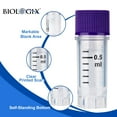 thumbnail image 2 of Cryogenic Vials with Side Bardcode-0.5 ml, Purple Cap, External Thread, 25/Bag, 2 of 2