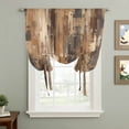 thumbnail image 2 of Brown Abstract Balloon Curtains for Bedroom/Front Door/Bathroom, Vintage Geometric Gradient Oil Painting Modern Tie Up Curtains 63 Inch Length Kitchen Curtains Shades for Windows 46"x63", 2 of 8