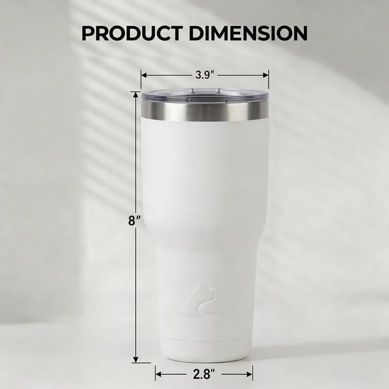 Ozark Trail Vacuum Insulated Stainless Steel Tumbler 32 oz, White