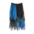 thumbnail image 2 of VBTAPA Tulle Skirts for Women High Waist Elastic Midi Skirt A-line Irregular Layered Mesh Tutu Skirts Carnival Skirt Blue XL, 2 of 3
