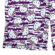 Womens Purple Hello Kitty Cat Face Knit Sleep Pant Pajama X-Large