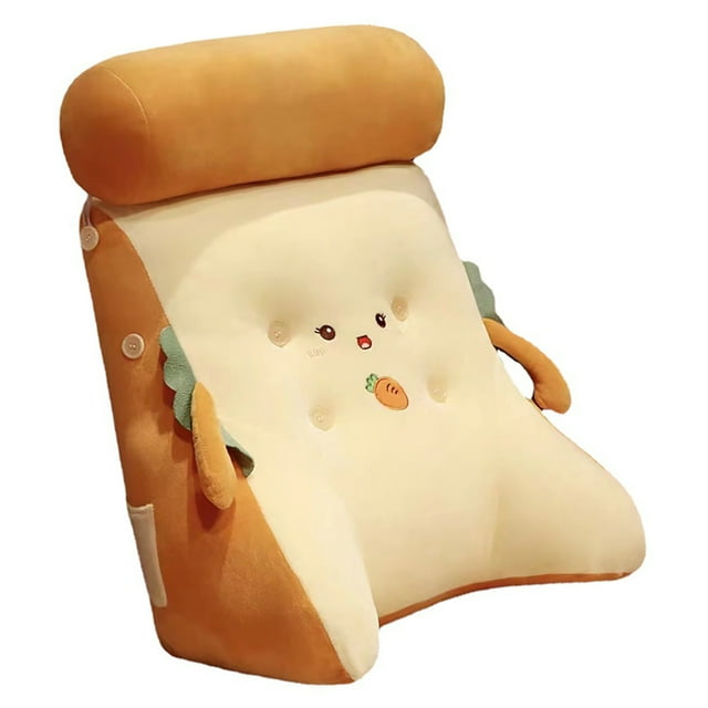 Soft Plush Backrest Pillow, Removable Cover Back Support, Multifunctional Reading Pillow Bed , Cute Cartoon Animal Shape Chair Pillow For Office Chairs And Bedside