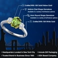 thumbnail image 2 of Gem Stone King 10K Two Tone Gold Green Peridot and White Moissanite Engagement Ring for Women | 1.88 Cttw | Oval 8X6MM | Gemstone August Birthstone | Size 6, 2 of 7