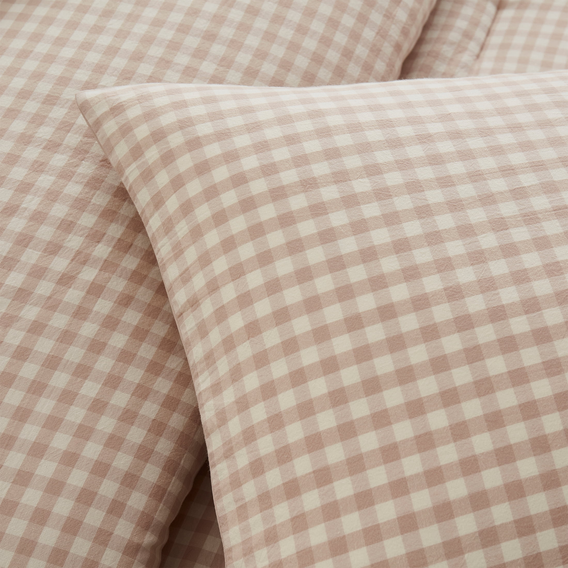 My Texas House Collins 2-Piece Taupe Gingham Cotton Comforter Set, Twin/Twin XL