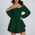 thumbnail image 2 of RMGVDSD Summer Dresses For Women Solid Color Off-Shoulder Casual Dress For Women A-Line Sundress Long Sleeve Beach Vacation Sundresses Trendy Party Dress, 2 of 9