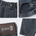 thumbnail image 4 of FYDUU Boys Baggy Jeans Wide Leg Denim Pants with Pockets Elastic Waist Loose Fit Jeans Casual Trousers Streetwear Autumn School Wear Fashion Slacks 7-8 Years, 4 of 9