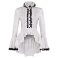 thumbnail image 1 of Gothic Court Blouse en Dentelle Col Montant Manches Trompette Robe Élégante Historique, 1 of 7