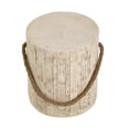 thumbnail image 5 of Outdoor Rustic Side Table with Realistic Wood Grain & Decorative Simulated Braided Cord, Indoor End Table for Living Room Home Office Patio Balcony Decor, 5 of 8