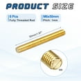 thumbnail image 2 of Uxcell 6Pack M6x50mm Fully Threaded Rod, Brass Right Hand All Thread Screw Studs for Furniture Assembly Fastening, 1mm Pitch, 2 of 6