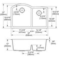 thumbnail image 2 of Elkay Elghu3322rc Quartz Classic 33" Undermount Double Basin Quartz Composite Kitchen Sink, 2 of 2