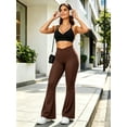 thumbnail image 7 of DENTOYOU Flare Yoga Pants for Women High Waist Butt Lifting Bootcut Pants Workout Sports Leggings Brown S, 7 of 7