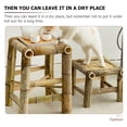 thumbnail image 3 of Raindrops Home Retro Bamboo Stool Light Brown Traditional Weaving Stool for Sitting and Decoration, 3 of 6