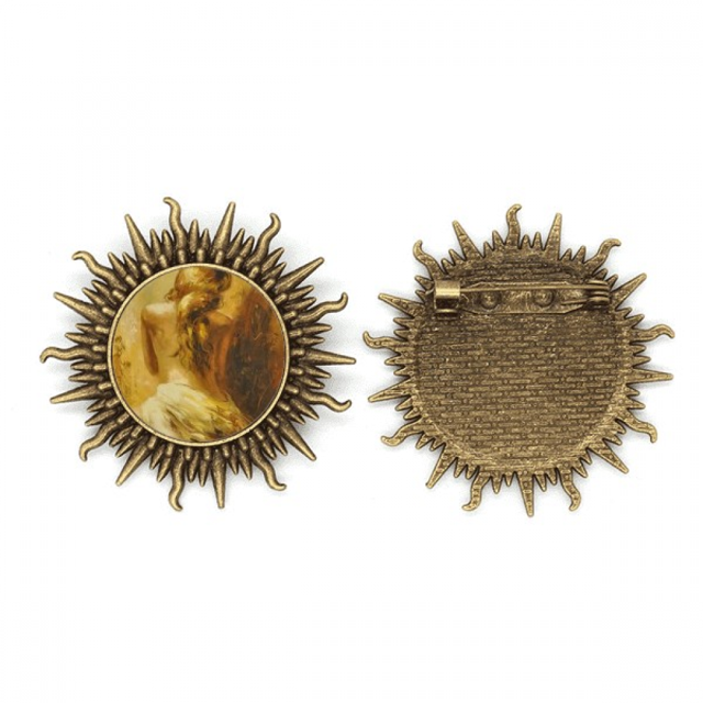 Blonde Back Babe Girl Pretty GAL Pin de gancho de metal vintage con forma de sol Unbranded M