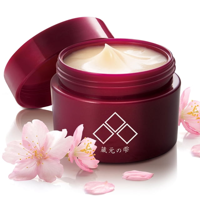 Crema facial hidratante japonesa para mujeres y hombres Fórmula hidratante Piel suave Extracto de flor de cerezo sakura Vitamina C AHA Kuramoto-no-Shizuku Sin parabenos Sin crueldad (1.76 oz)
