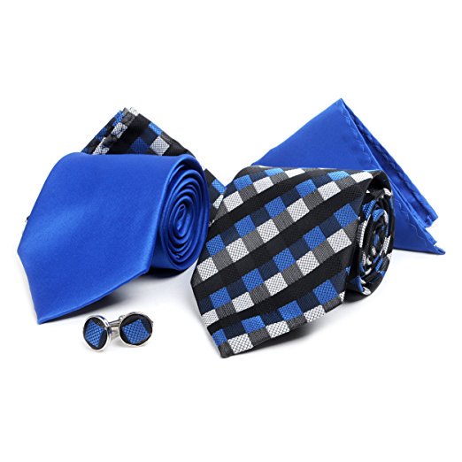 Boxed Gifts Men’s Geometric Matching Ties, Handkerchiefs, and