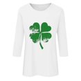 thumbnail image 3 of Women Shamrock St Patricks Day Sweatshirt Cute Graphic Pullover Top Casual Crewneck Long Sleeve Valentines Day Shirts, 3 of 4