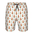 thumbnail image 4 of Kdxio Cute Carrot Print Pattern Mens Casual Shorts - Drawstring Summer Beach Sports Shorts for Men, 4 of 9