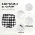 thumbnail image 6 of Lsque Black White Plaid Printed Women's Running Shorts with Liner Pockets,Elastic Quick Dry Workout Athletic Gym Yoga Shorts,Womens High Waist Shorts-X-Large, 6 of 9