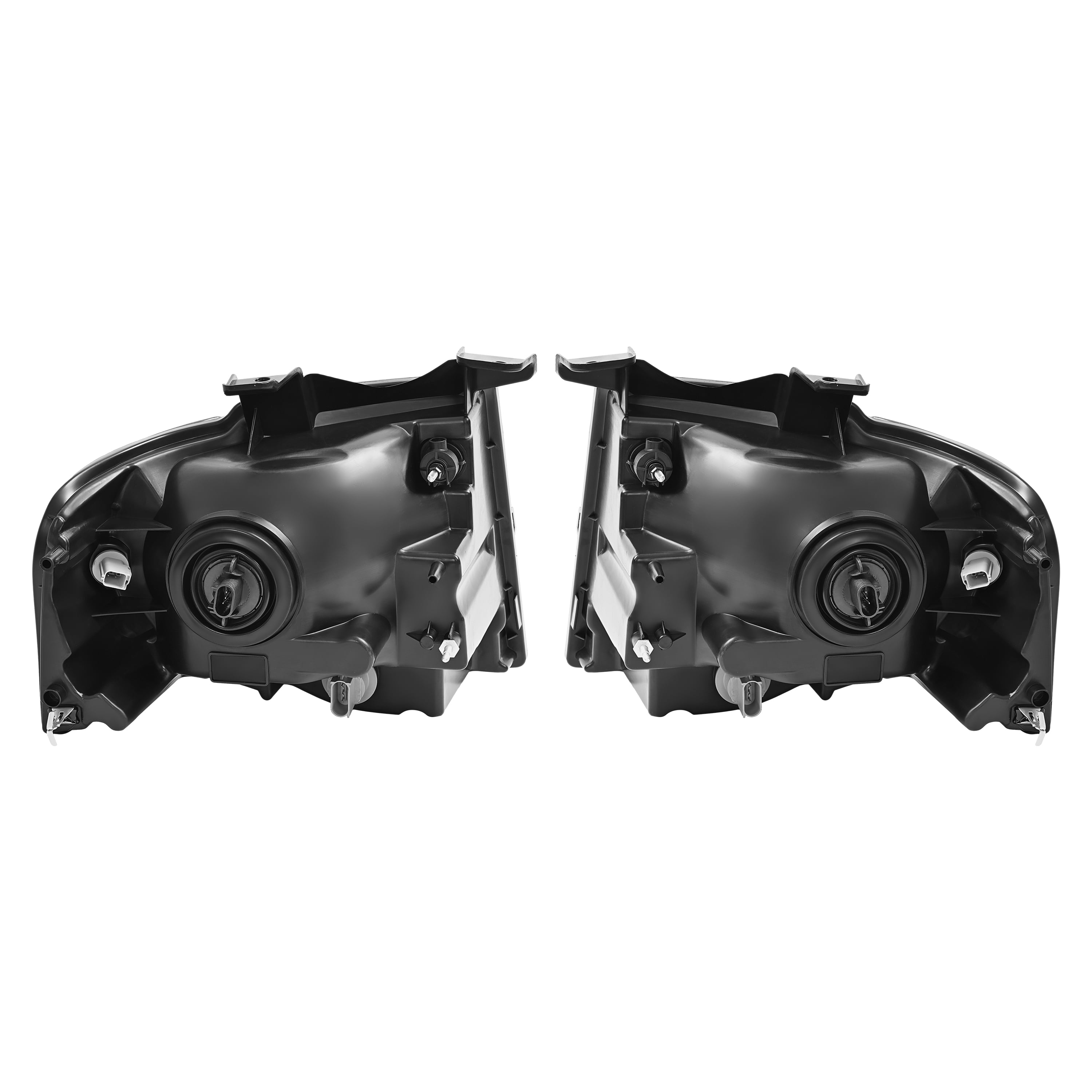 Kojem Pair Headlight Assembly for 2007-2014 Ford Expedition Replaces FO2502226 FO2503226 Halogen Headlamp Front Light Lamp w/Bulb Smoke Lens Chrome Housing Driver & Passenger Side