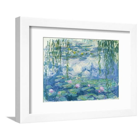 Waterlilies, 1916-19 Impressionist Flowers Water Lilies Framed Print Wall Art By Claude