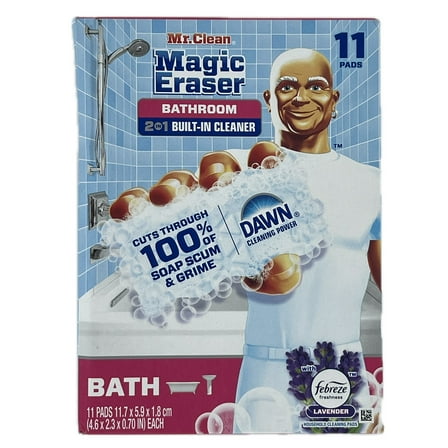 Mr. Clean Magic Eraser Bathroom 2 in 1 Built in Cleaner, 11 Count