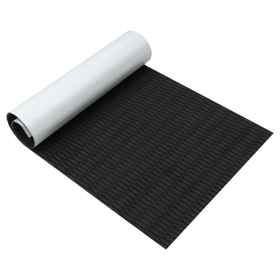 Unique Bargains 1 Pcs 47.24"x21.65" EVA Faux Teak Decking Sheet Mat for Boat Yacht Marine Deck Pad RV Car Trunk Black