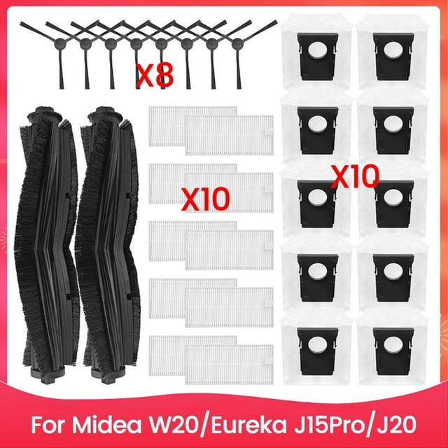 Kit de 30 Piezas de Bolsa de Polvo con Filtro y Cepillo para W20 para Accesorios de Aspiradora J15Pro J20, Piezas de Repuesto