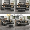 thumbnail image 4 of Techmilly Sectional Chenille Sofa, 7 Seats Modular Convertible Couch with Storage, Charging Station for Living Room, Dark Grey, 4 of 8