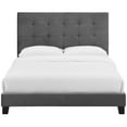 thumbnail image 4 of Modway Melanie Queen Tufted Button Performance Velvet Platform Bed in Gray, 4 of 5