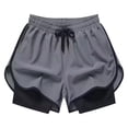 thumbnail image 1 of Pantalones cortos de entrenamiento para hombre, ropa deportiva cómoda, pantalones cortos deportivos para culturismo en la playa Gris, 1 of 8