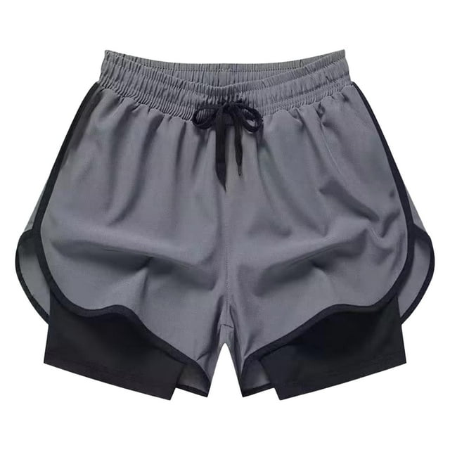 Pantalones cortos de entrenamiento para hombre, ropa deportiva cómoda, pantalones cortos deportivos para culturismo en la playa Gris