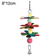 thumbnail image 2 of Flmtop Wooden Pet Bird Parrot Parakeet Flower Bead Bell String Hanging Cage Decor Toy Multicolor, 2 of 7
